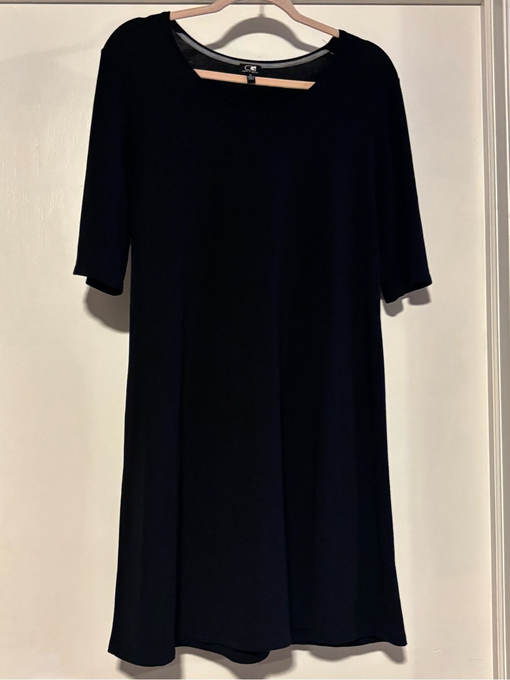 Cable & Gauge Black Short Sleeve Midi Swing Dress